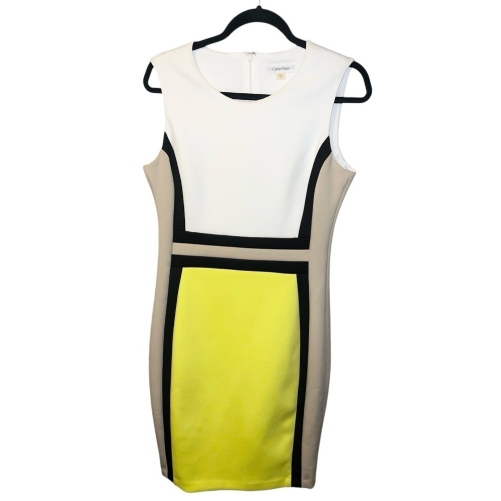 Lime green and white Calvin Klein dress